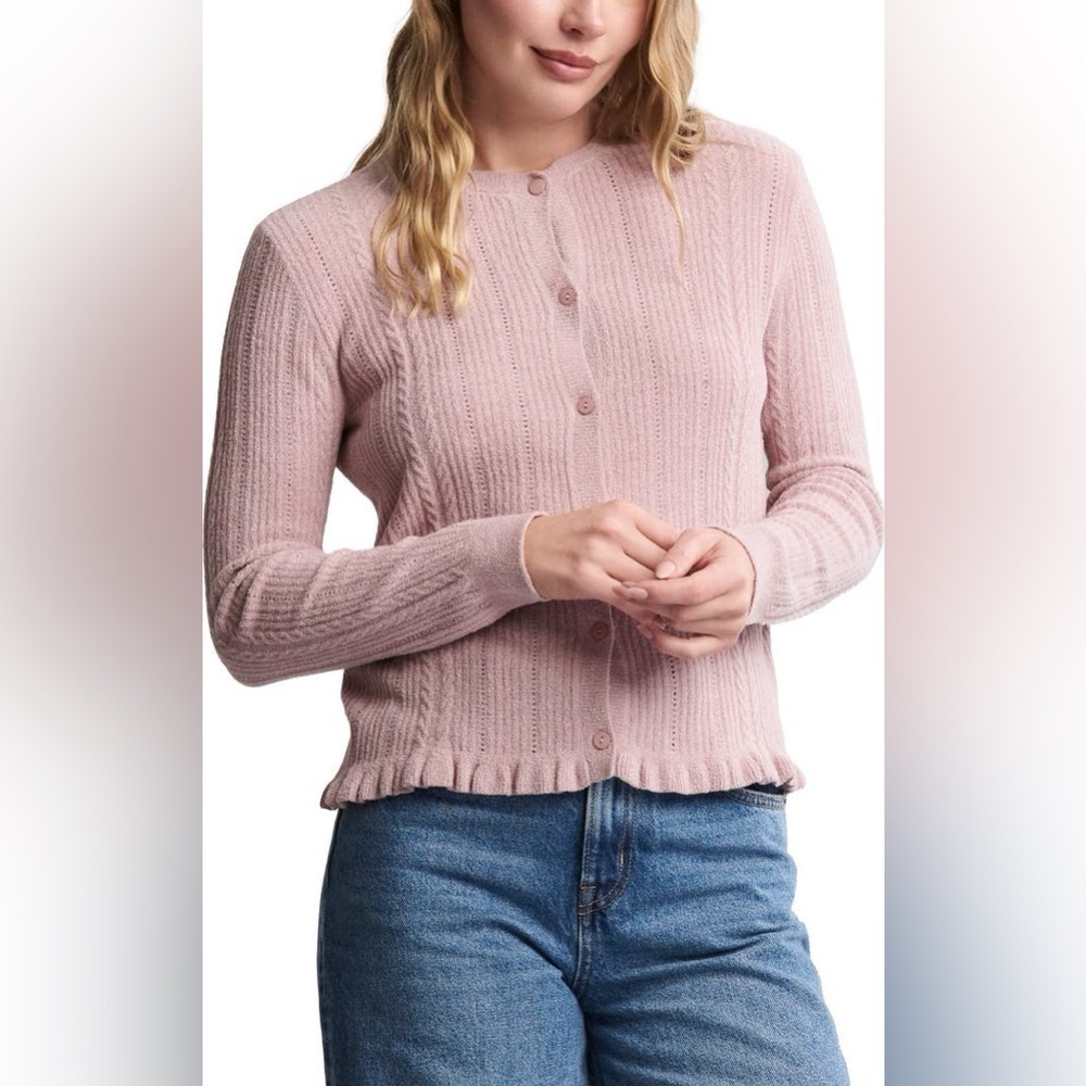 Barefoot Dreams CozyChic Lite® Cable Knit Cardigan Large